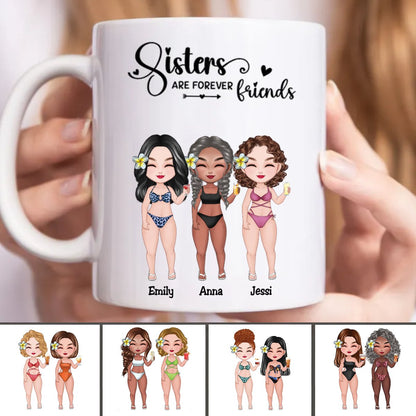 Sisters - Sisters Are Forever Friends - Personalized Mug - Makezbright Gifts