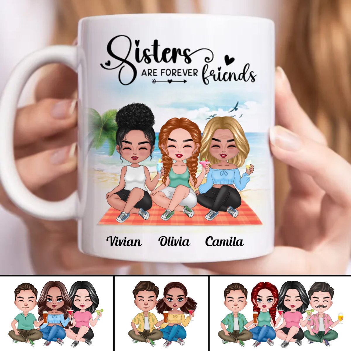 Sisters - Sisters Are Forever Friends - Personalized Mug (BB) - Makezbright Gifts