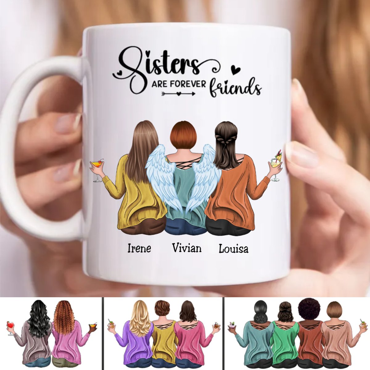 Sisters - Sisters Are Forever Friends - Personalized Mug (Ver. 2) - Makezbright Gifts