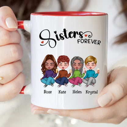 Sisters - Sisters Forever - Personalized Accent Mug (TB) - Makezbright Gifts