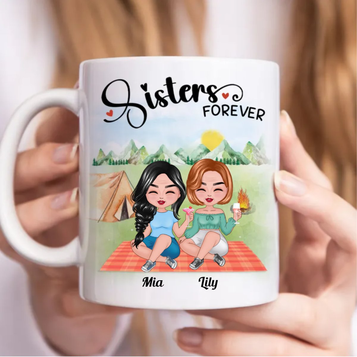 Sisters - Sisters Forever - Personalized Mug (AA) - Makezbright Gifts