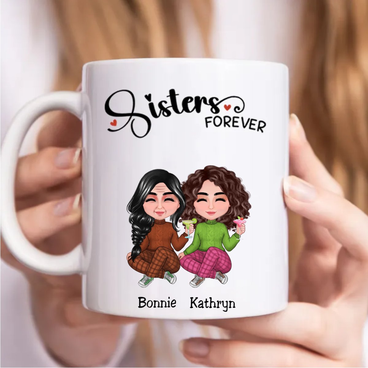 Sisters - Sisters Forever - Personalized Mug (SS) - Makezbright Gifts