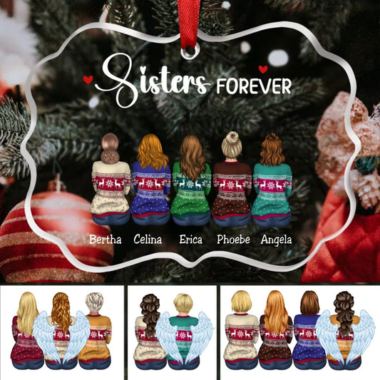 Sisters - Sisters Forever - Personalized Transparent Ornament (HN) - Makezbright Gifts