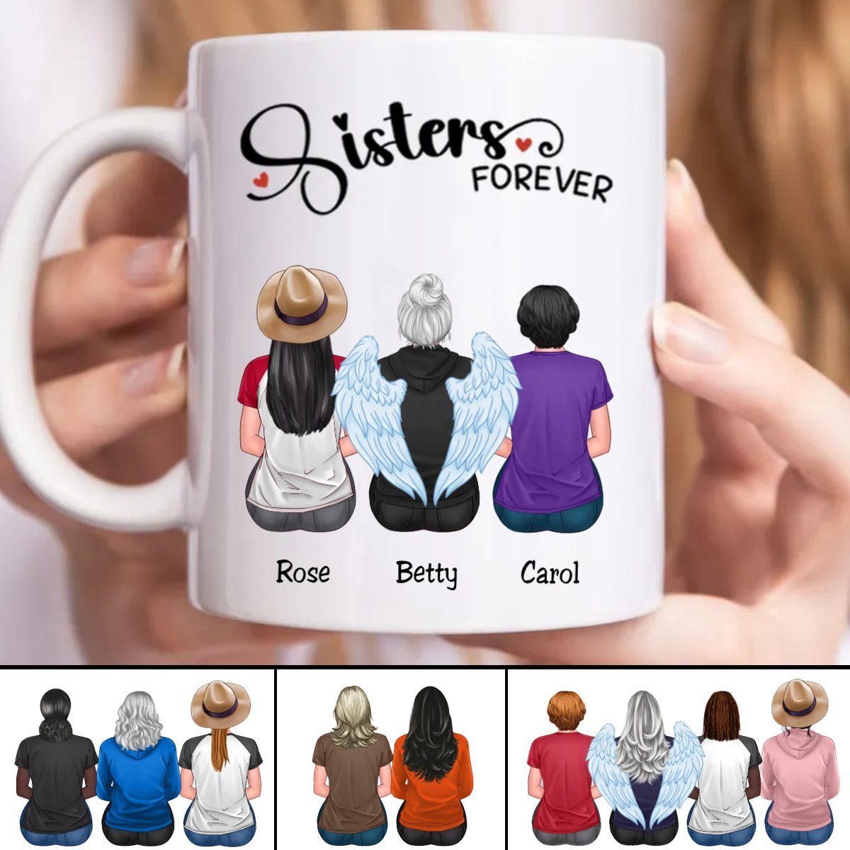 Sisters - Sisters Forever V4 - Personalized Mug - Makezbright Gifts