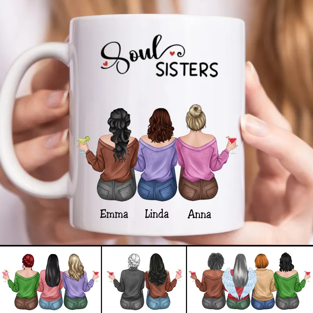 Sisters - Soul Sisters - Personalized Mug - Makezbright Gifts