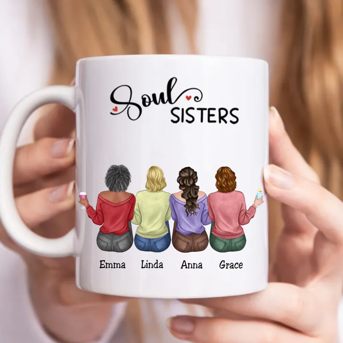 Sisters - Soul Sisters - Personalized Mug - Makezbright Gifts