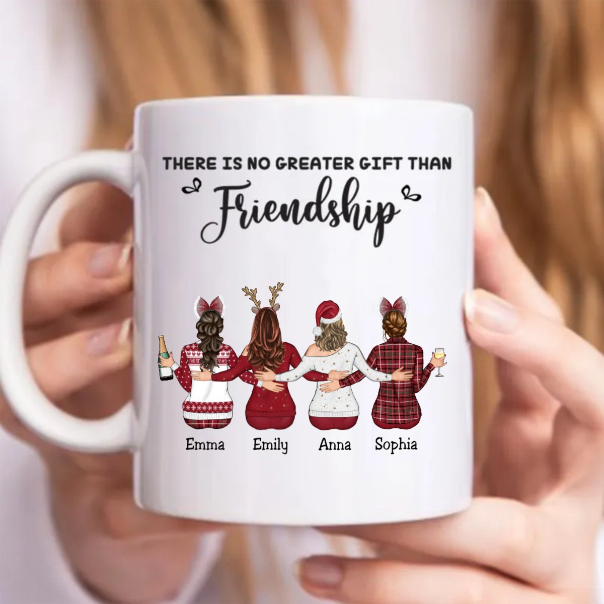 Sisters - There Is No Greater Gift Than Friendship - Personalized Mug - Makezbright Gifts