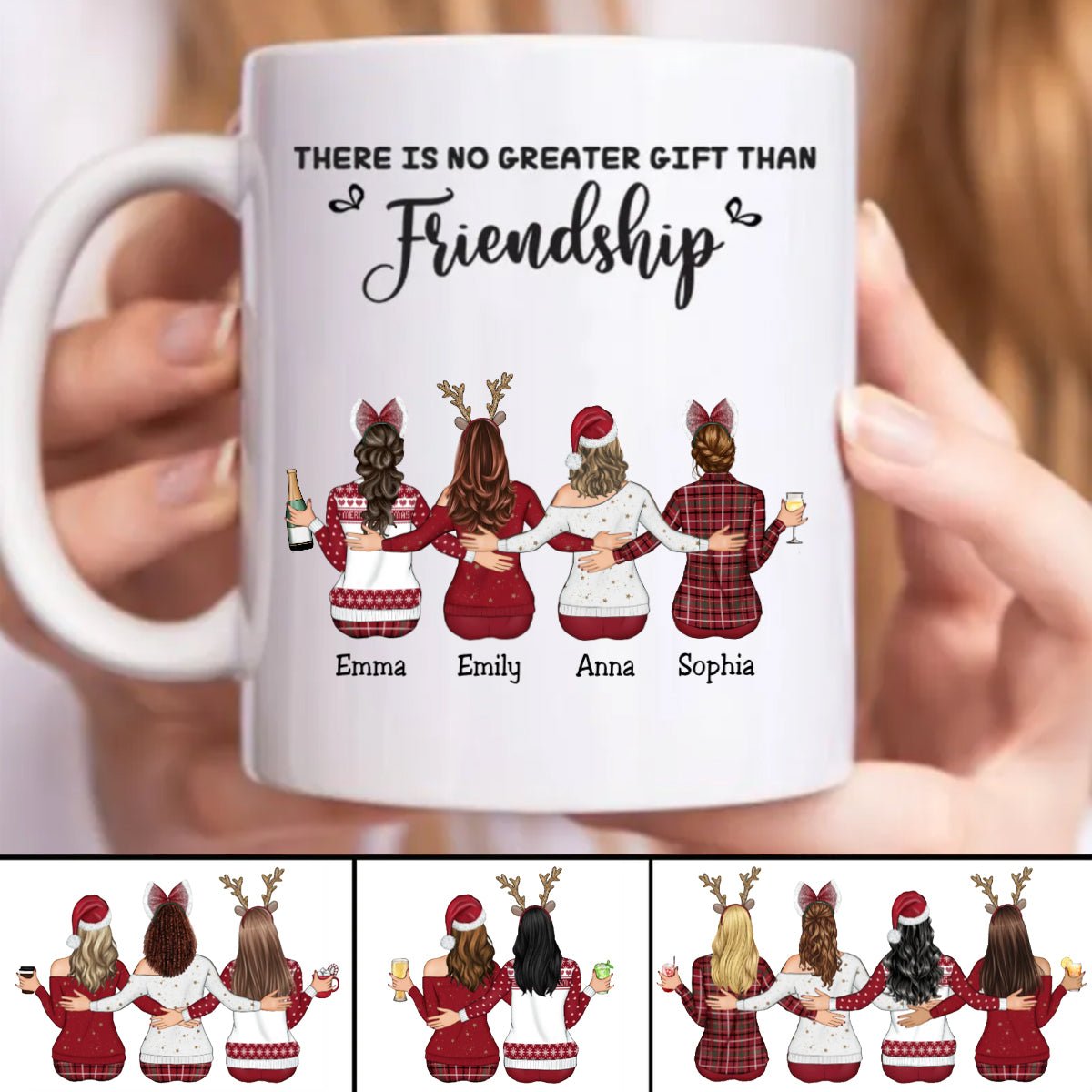 Sisters - There Is No Greater Gift Than Friendship - Personalized Mug - Makezbright Gifts