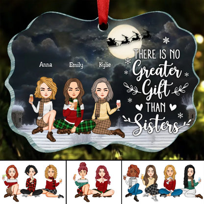 Sisters - There Is No Greater Gift Than Sisters - Personalized Acrylic Ornament V3 - Makezbright Gifts