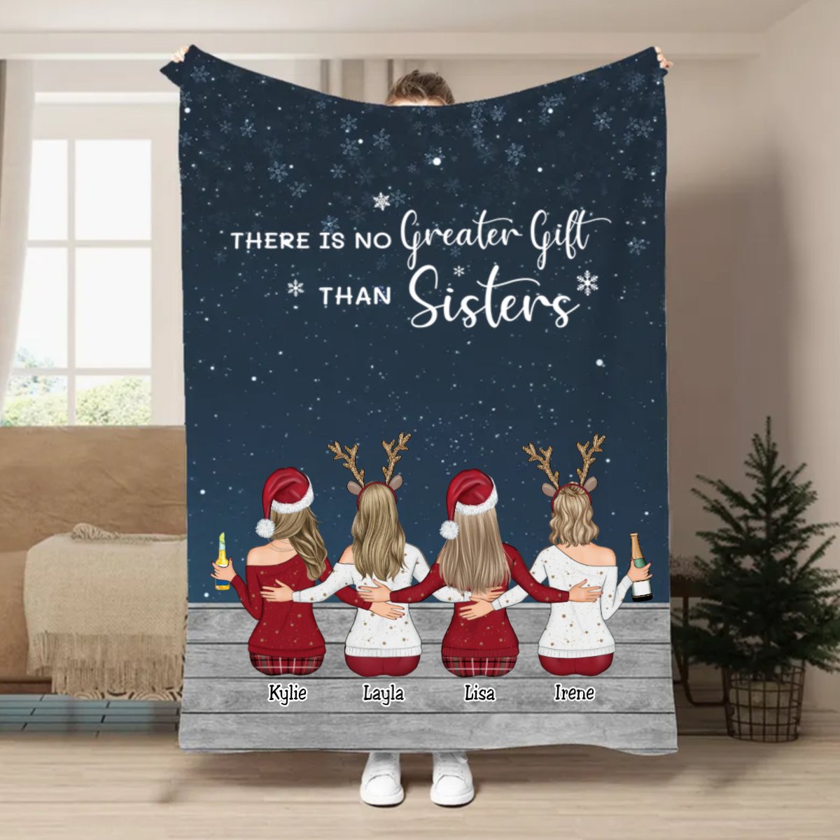 Sisters - There Is No Greater Gift Than Sisters - Personalized Blanket - Makezbright Gifts