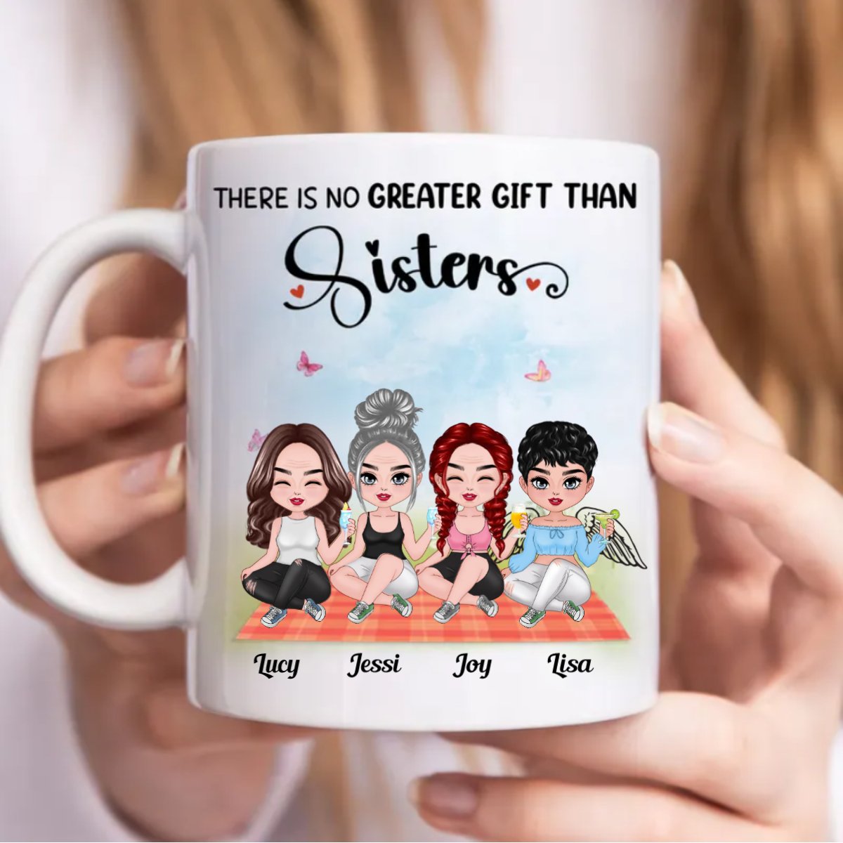 Sisters - There Is No Greater Gift Than Sisters - Personalized Mug (BB) - Makezbright Gifts