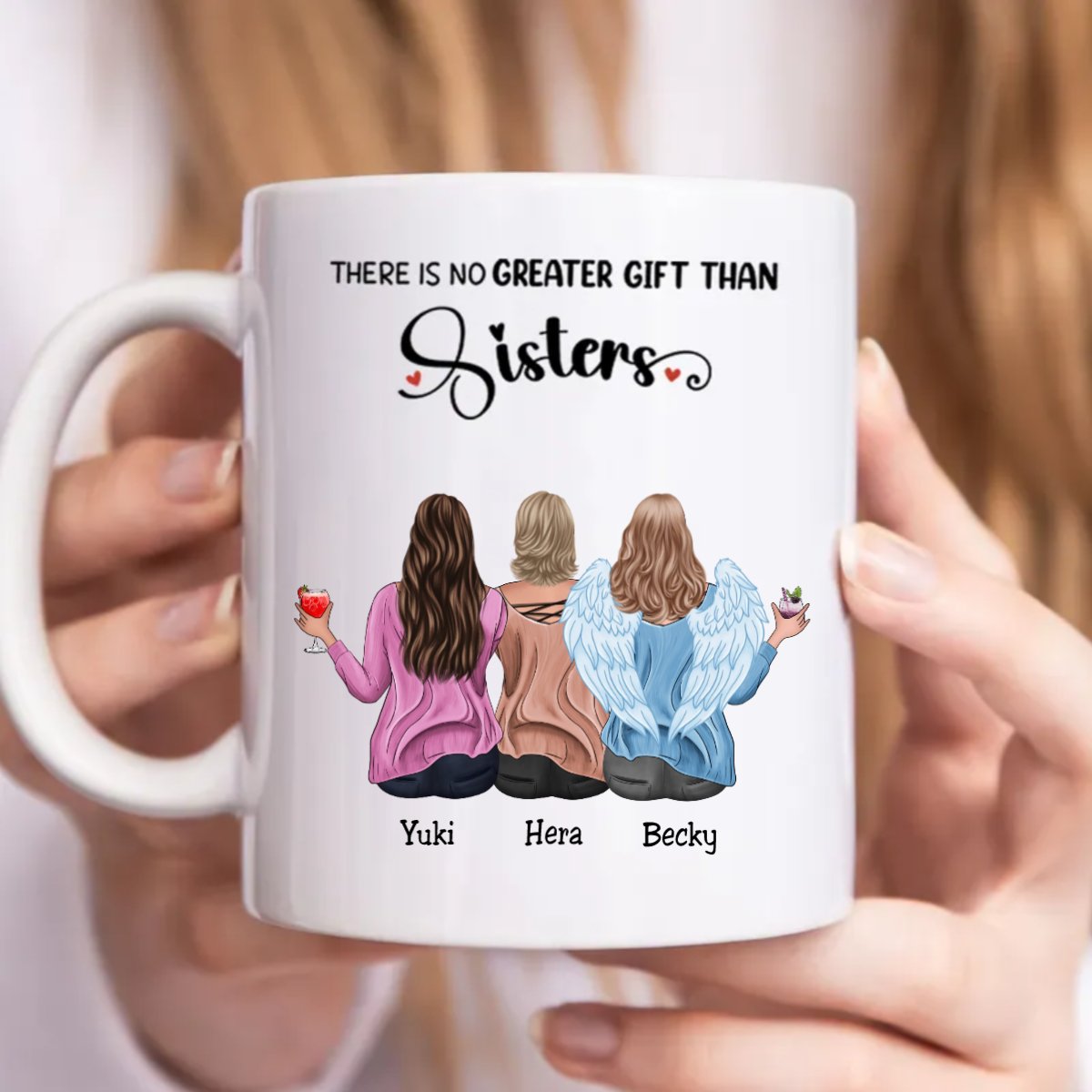 Sisters - There Is No Greater Gift Than Sisters - Personalized Mug (Ver. 2) - Makezbright Gifts