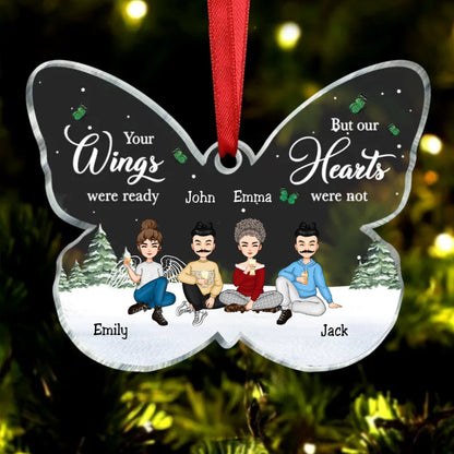 Sisters - Your Wings Were Ready But Our Hearts Were Not - Personalized Acrylic Ornament - Makezbright Gifts