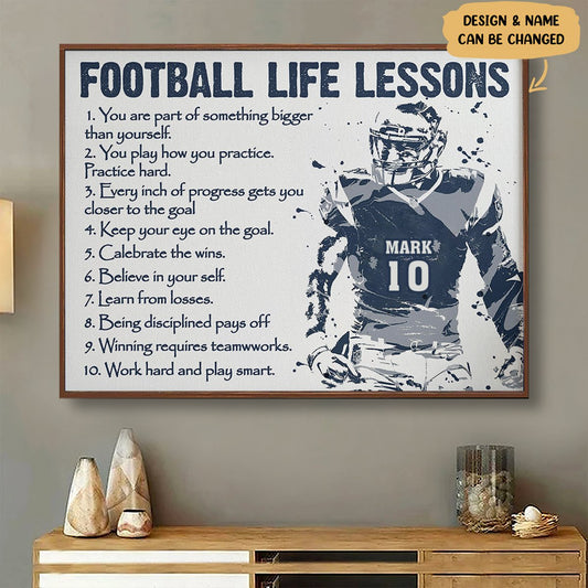 Sport Lovers - Football Poster With Custom Name & Number - Personalized Poster - Makezbright Gifts