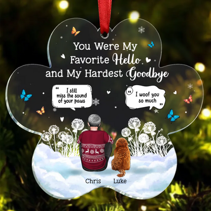 Pet Memorial Paw - Personalized Acrylic Ornament