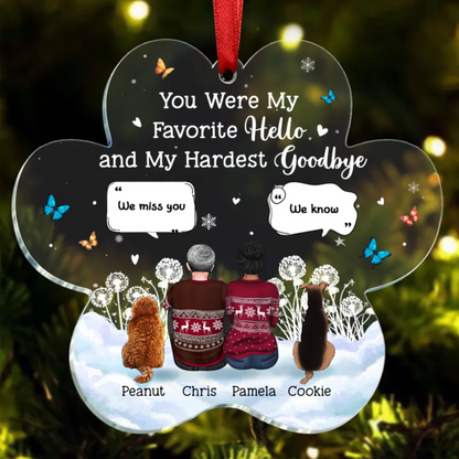 Pet Memorial Paw - Personalized Acrylic Ornament