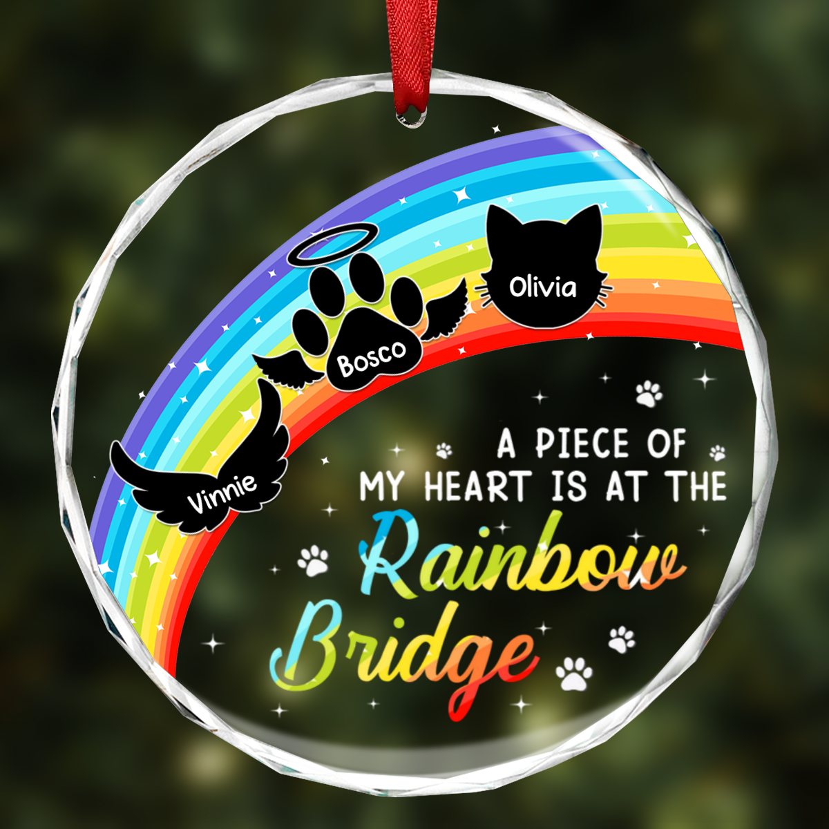 A Piece Of My Heart Memorial Christmas - Personalized Circle Ornament