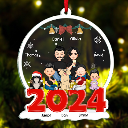 Christmas Is A Time For Family - Family Personalized Custom Ornament - Acrylic Custom Shaped - Christmas Gift Family Members