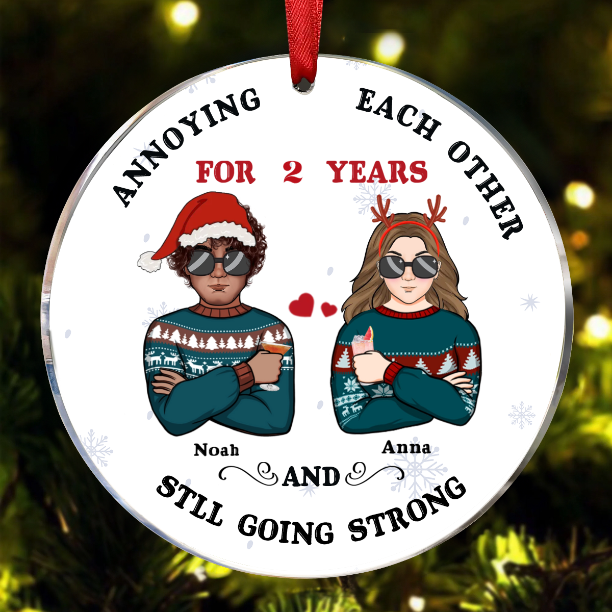 Annoying Each Other - Christmas Gift For Married Couples - Personalized Custom Circle Acrylic Ornament