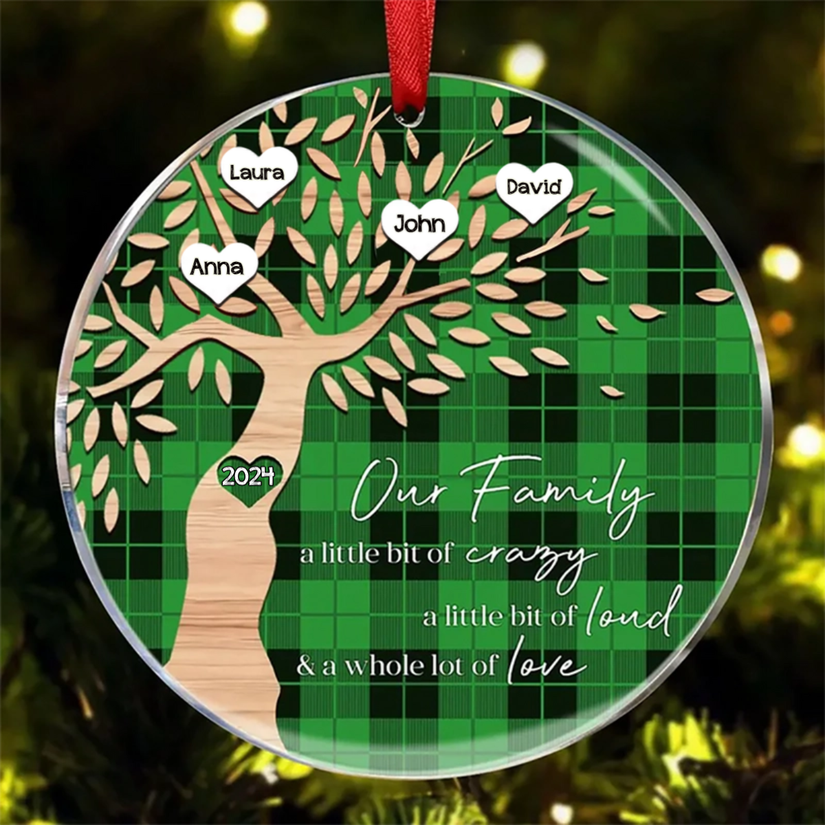 Family - Our Family A Little Bit Of Crary A Little Bit Of Loud & A Whole Lot Of Love - Personalized Ornament