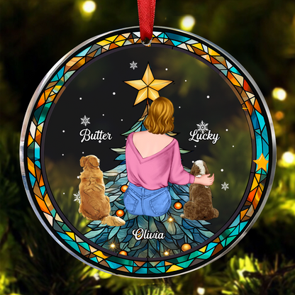 Life Is Better With A Dog Christmas - Personalized Circle Ornament