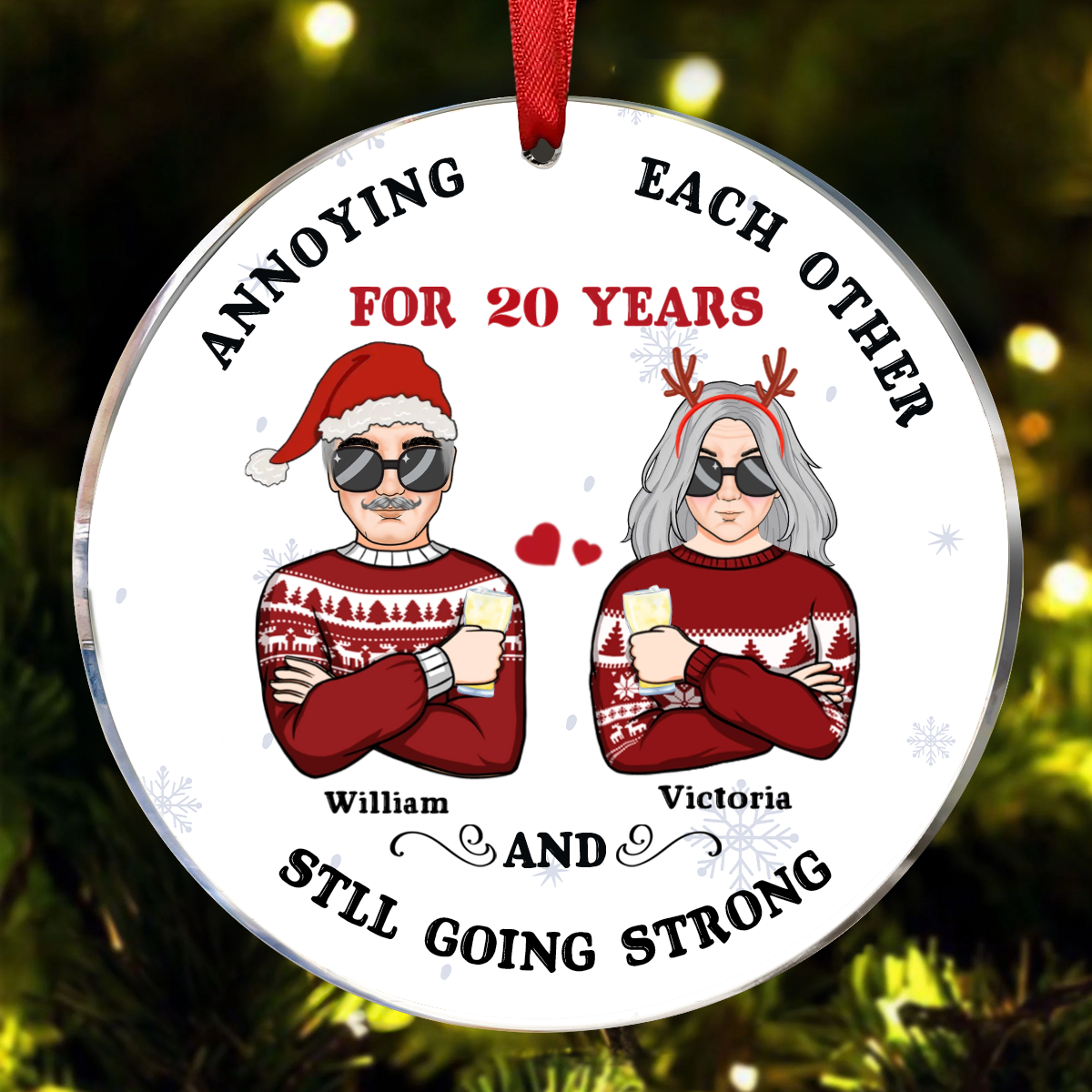 Annoying Each Other - Christmas Gift For Married Couples - Personalized Custom Circle Acrylic Ornament