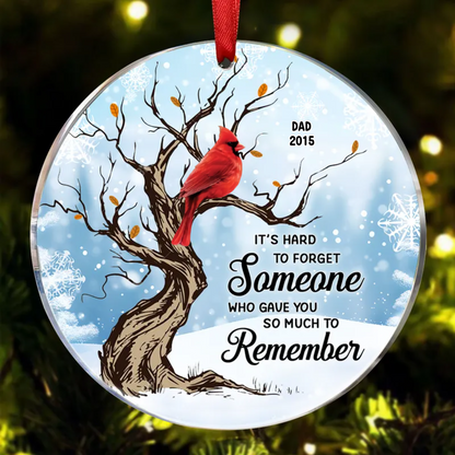 Memorial Cardinal Hard To Forget Personalized Circle Ornament