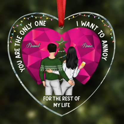 Christmas Couple You Are The Only One Stained Acrylic - Personalized Custom Shaped Acrylic Ornament