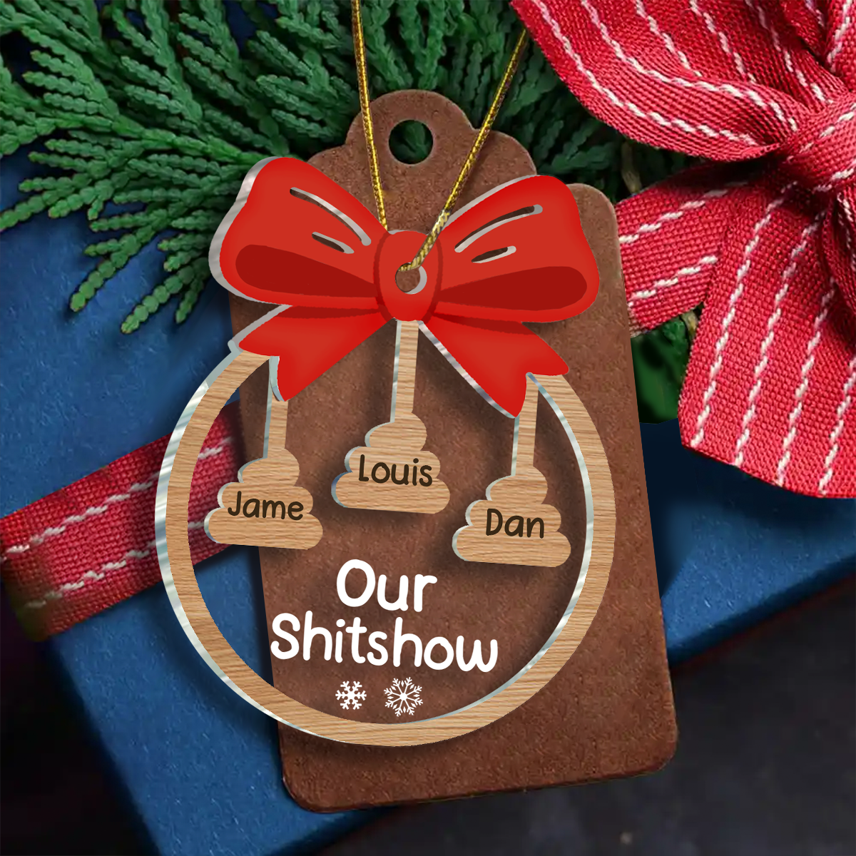 Funny Christmas Family Welcome To Our Show - Personalized Acrylic Ornament