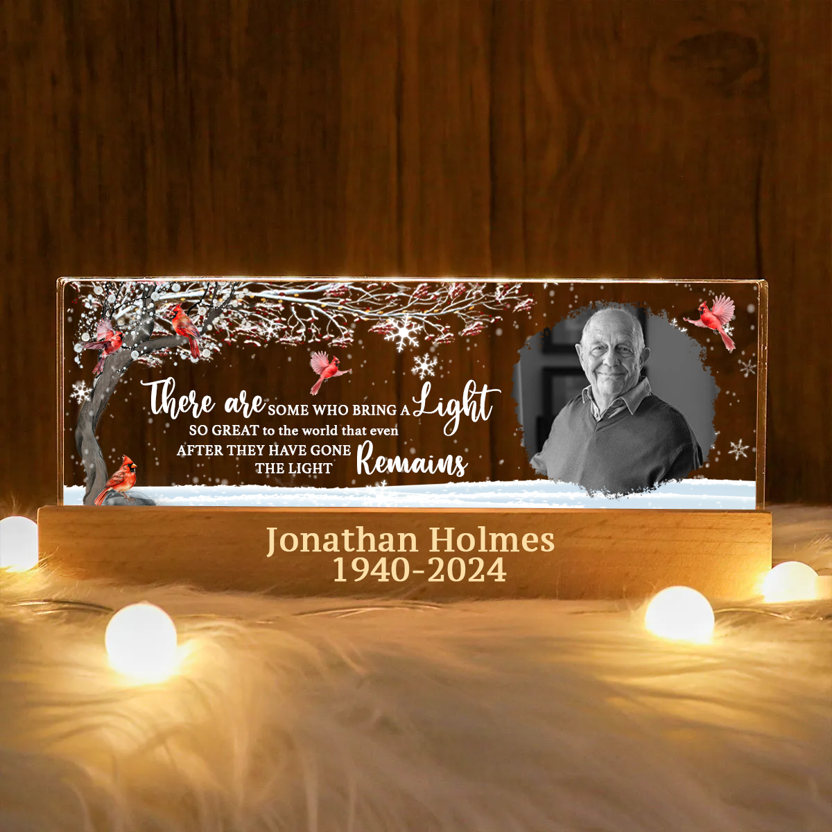 There Are Some Who Bring A Light So Great To The World Personalized Acrylic Block LED Night Light, Memorial Gift, Sympathy Gift for Loss of Loved One