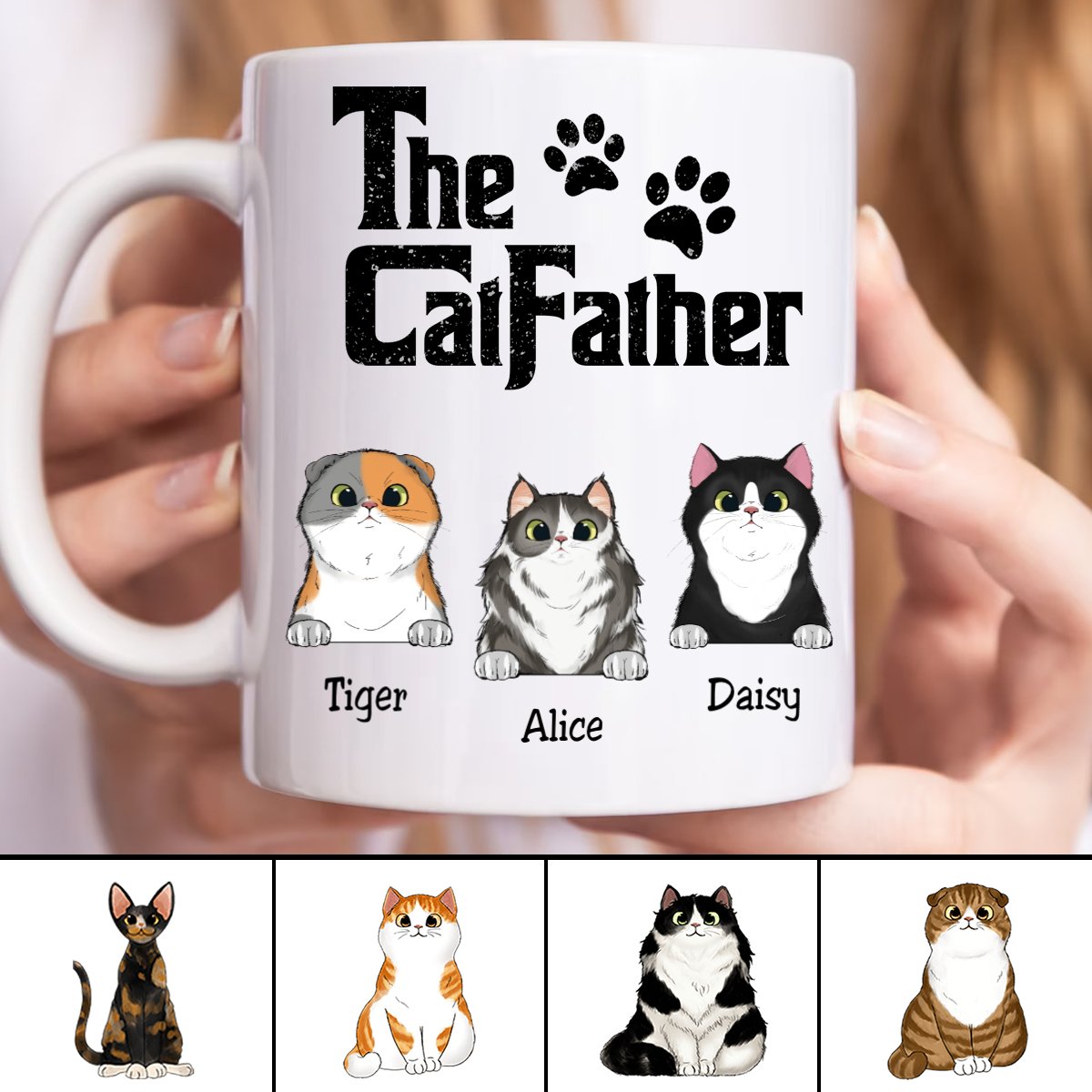 The Cat Father - Personalized Mug (QH) - Makezbright Gifts