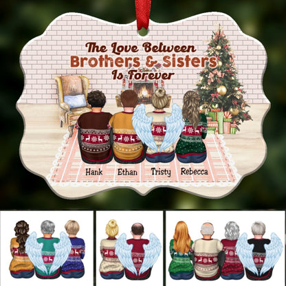 The Love Between Brothers & Sisters Is Forever - Personalized Christmas Ornament A1 - Makezbright Gifts