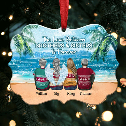 The Love Between Brothers & Sisters Is Forever - Personalized Christmas Ornament (B1) - Makezbright Gifts