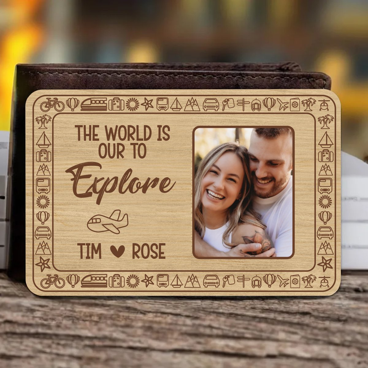 The World Is Ours To Explore - Personalized Photo Aluminum Wallet Card - Makezbright Gifts