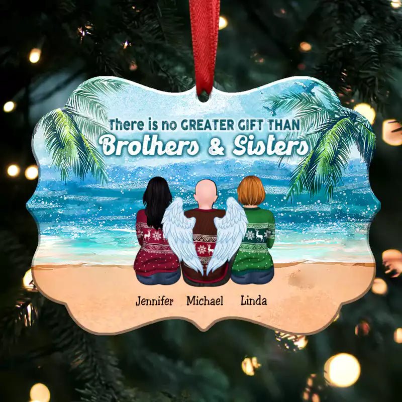 There Is No Greater Gift Than Brothers & Sisters - Personalized Christmas Ornament S1 - Makezbright Gifts