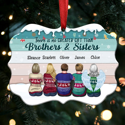 There Is No Greater Gift Than Brothers & Sisters - Personalized Christmas Ornament - ver 2 - Makezbright Gifts