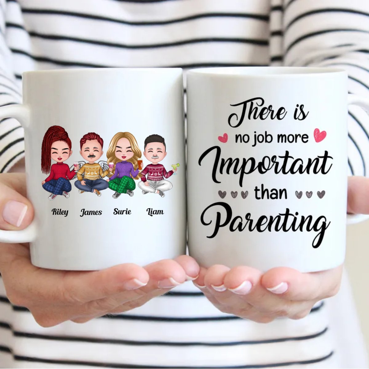 There Is No Job More Important Than Parenting - Personalized Mug (SA) - Makezbright Gifts