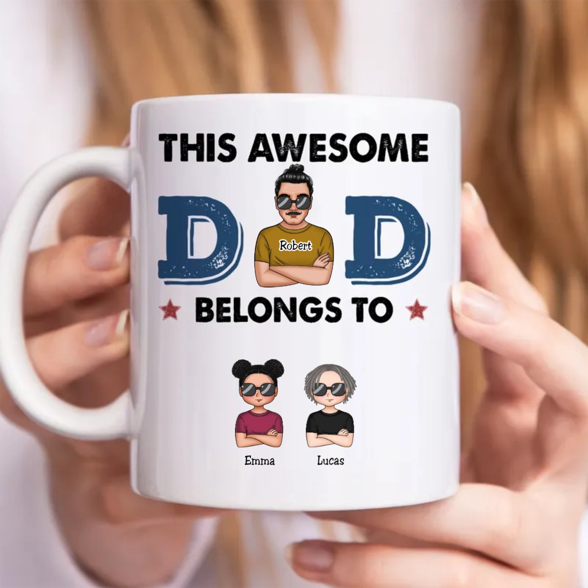 This Awesome Dad Belongs To - Personalized Mug (TB) - Makezbright Gifts