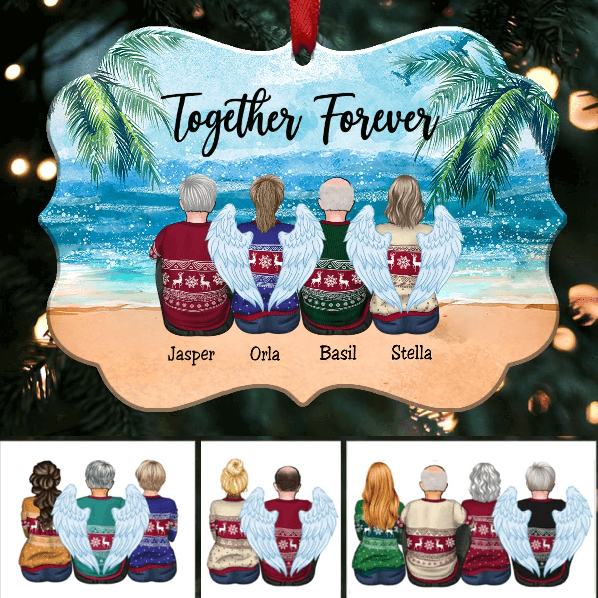 Together Forever - Custom Ornament - Personalized Christmas Ornament - Makezbright Gifts