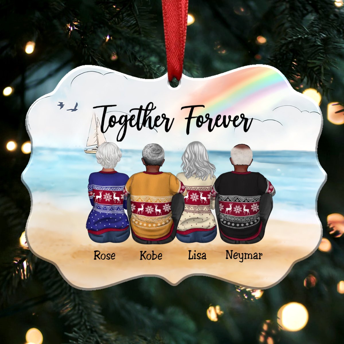 Together Forever - Custom Ornament - Personalized Christmas Ornament (ver5) - Makezbright Gifts