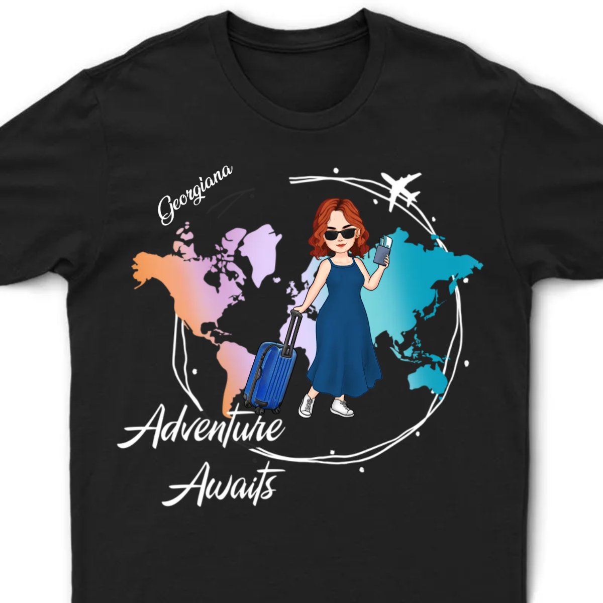 Travel Lovers - Adventure Awaits - Personalized Unisex T - shirt, Hoodie, Sweatshirt - Makezbright Gifts