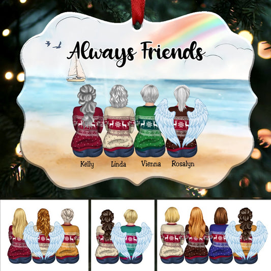 Up To 12 Girls - Always Friends - Personalized Christmas Ornament (ver6) - Makezbright Gifts