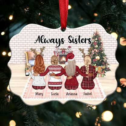 Up to 9 Women - Xmas Ornament - Besties Forever - Personalized Christmas Ornament - Makezbright Gifts