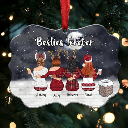 Up to 9 Women - Xmas Ornament - Besties Forever (Ver2) - Personalized Christmas Ornament - Makezbright Gifts