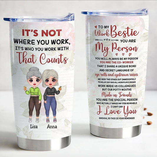 Vibrant Personalized 20oz Stainless Steel Tumbler - Where Collaboration Counts - Makezbright Gifts