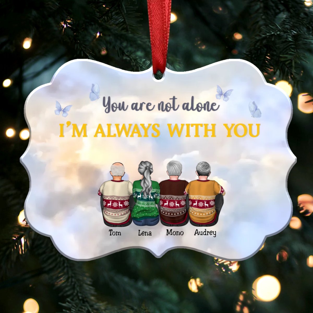 You Are Not Alone I'm Always With You (V2) - Personalized Christmas Ornament - Memorial Ornaments (Heaven) - Makezbright Gifts