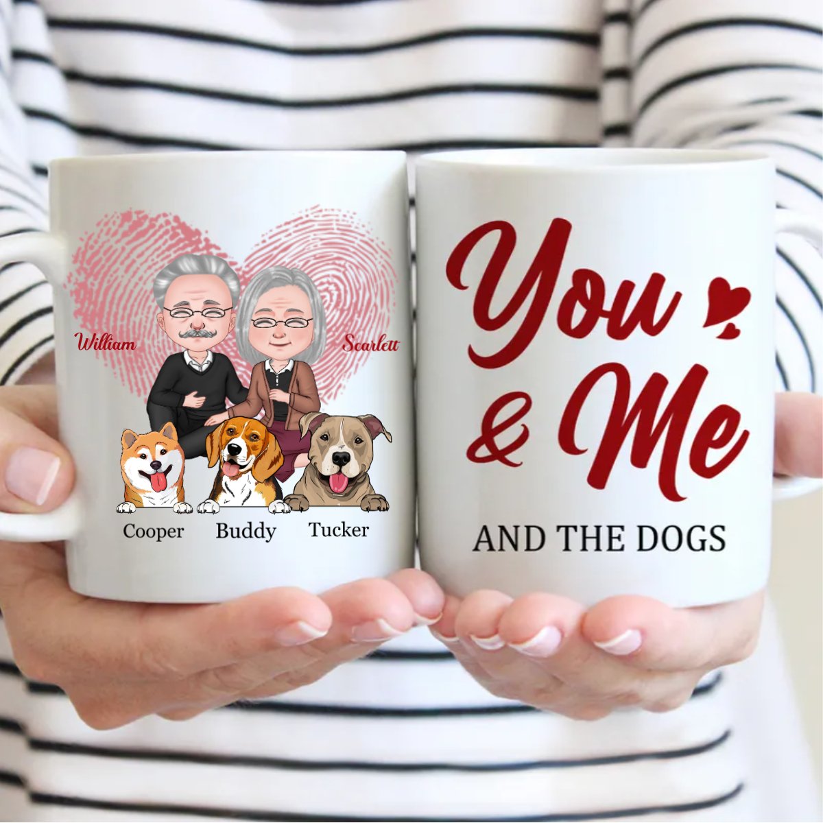 You & Me And The Dogs - Personalized Mug - Makezbright Gifts