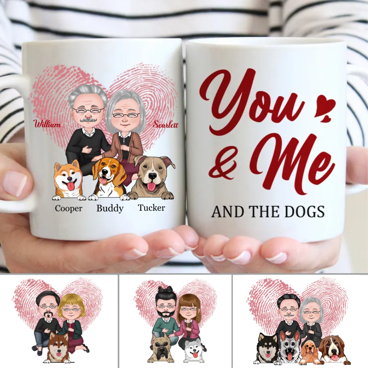 You & Me And The Dogs - Personalized Mug - Makezbright Gifts