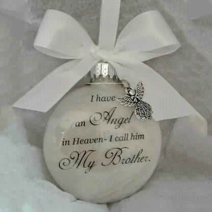 Christmas ornaments feather ball - Angel In Heaven Memorial Ornament - Makezbright Gifts